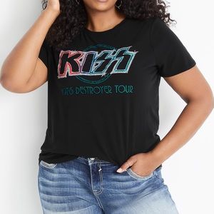 KISS Licensed Band T-shirt, Black, 1976 Destroyer Tour, Size 2x